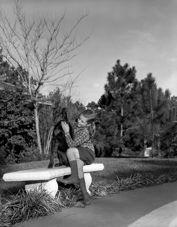 Florida Memory Candy Jones with her Doberman "Frieda" in Tallahassee