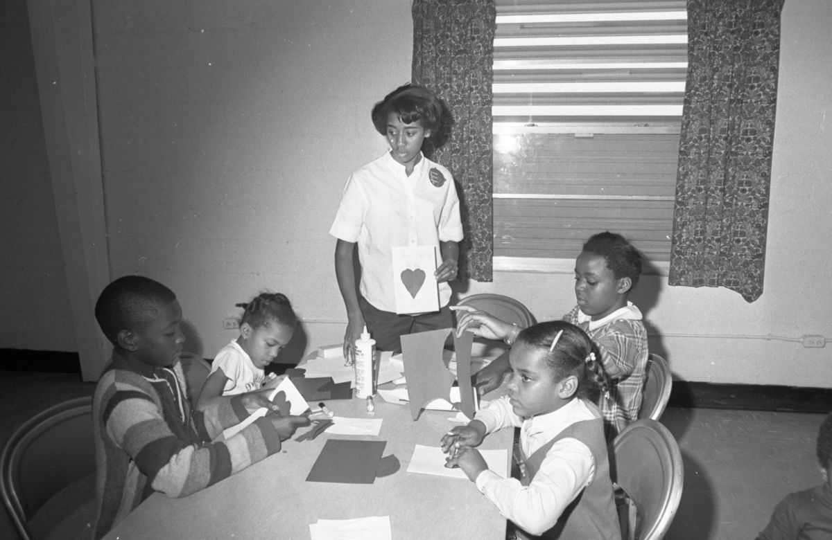 Florida Memory - African American children making valentines at the