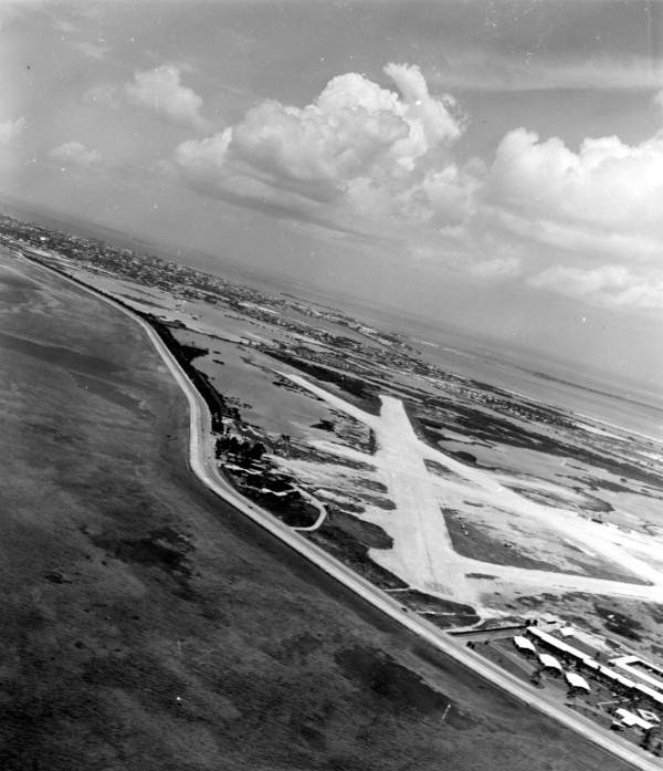 Florida Memory Aerial view showing airport Key West, Florida.