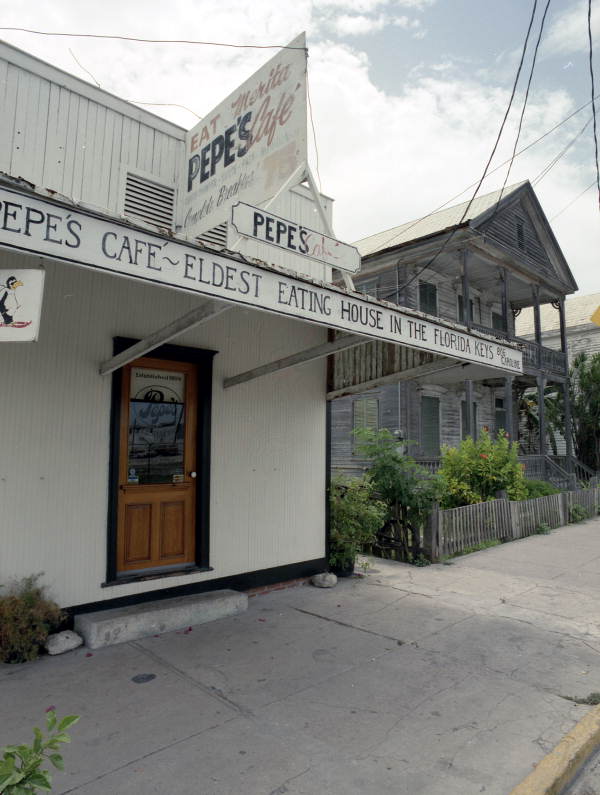 Florida Memory Panoramic view showing front of Pepe's Cafe at 806