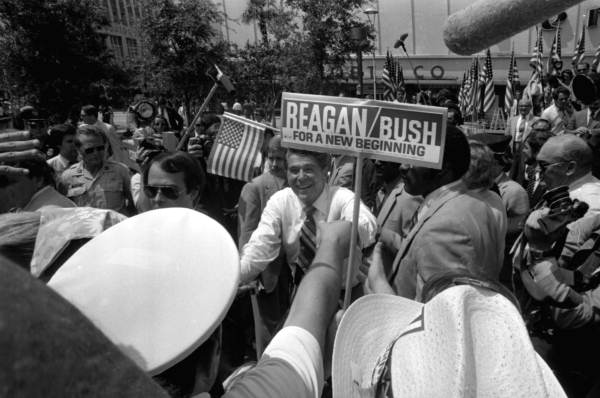 Florida Memory View Showing Ronald Reagan Campaigning In Jacksonville During The 1980