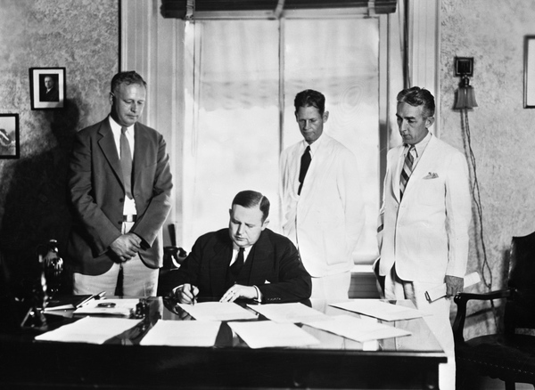 Governor Sholtz signing seven forestry bills (1935)