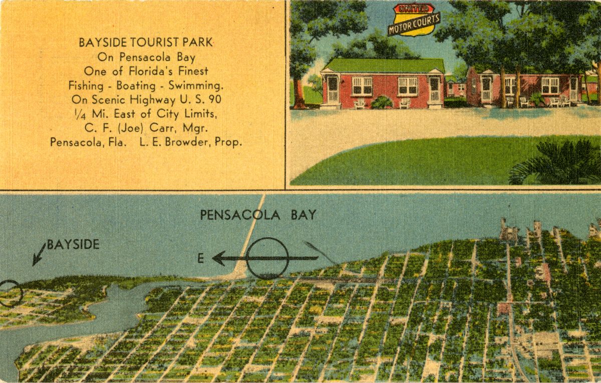 Florida Memory Bayside Tourist Park Cabins And Map