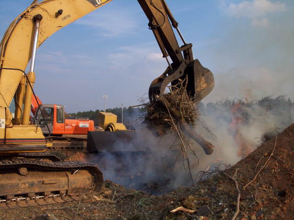 Florida Memory Loading Burn Pit Of An Air Curtain Incinerator