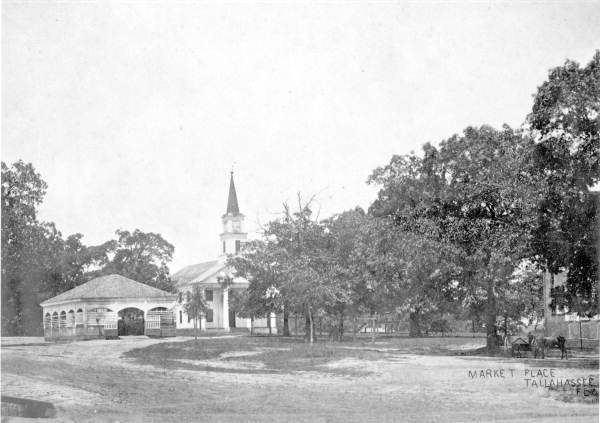 Florida Memory - View of the market place and First Presbyterian Church - Tallahassee, Florida.