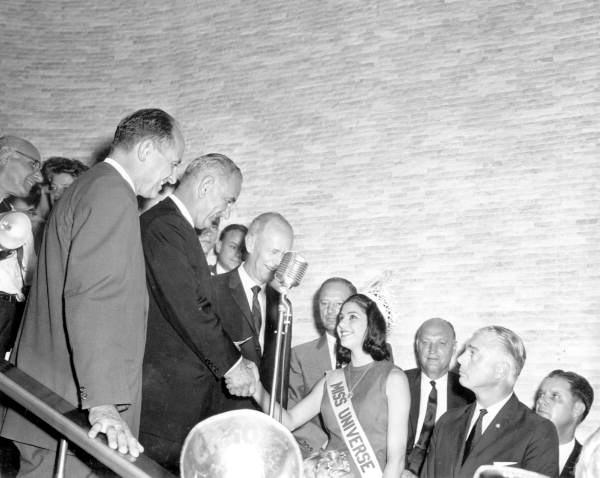 Vice President Lyndon B. Johnson meeting Miss Universe - Miami Beach, Florida