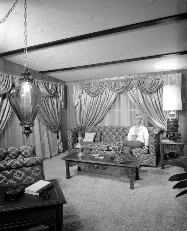Florida Memory Interior View Showing A Mobile Home Living